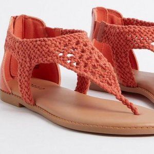 Torrid - Crochet T-Strap Sandal - Orange/Rust - Size 8.5 (WW) - NEW - WITH TAGS!